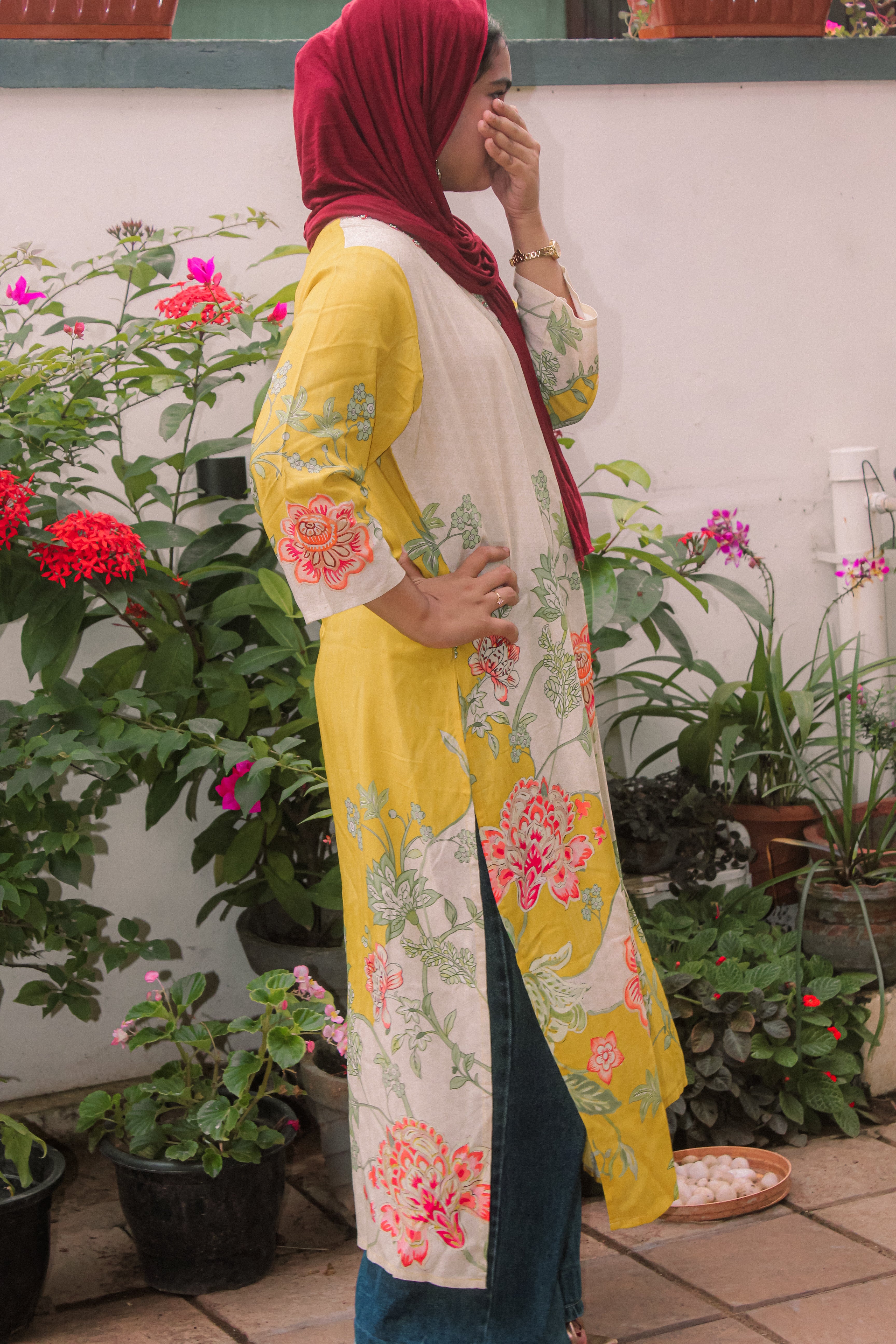 Elnore Women's Floral Long Top