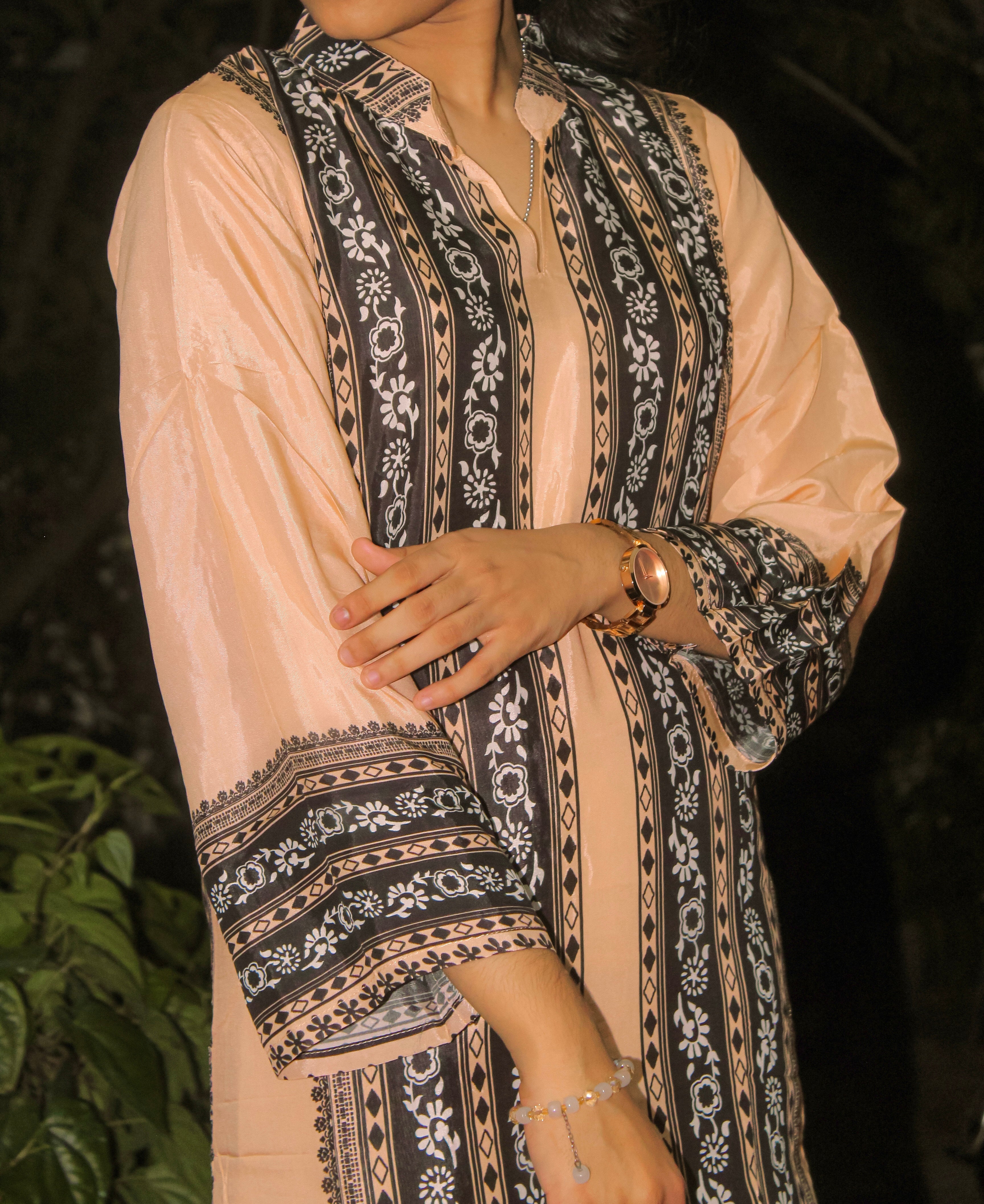 Monochrome Tribal Stripe Two-Piece Suit