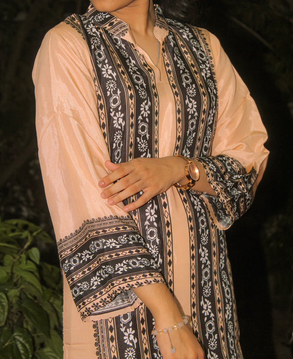 Monochrome Tribal Stripe Two-Piece Suit