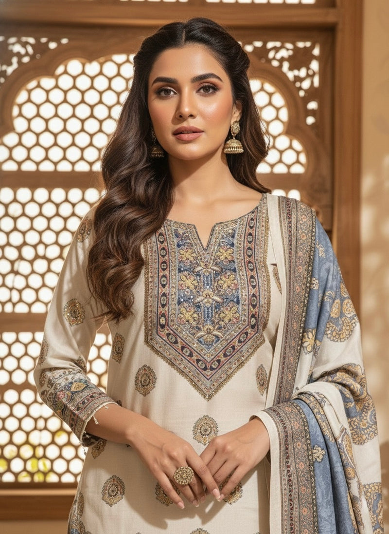 Elnore Pastel Heritage Embroidered Women’s Suit