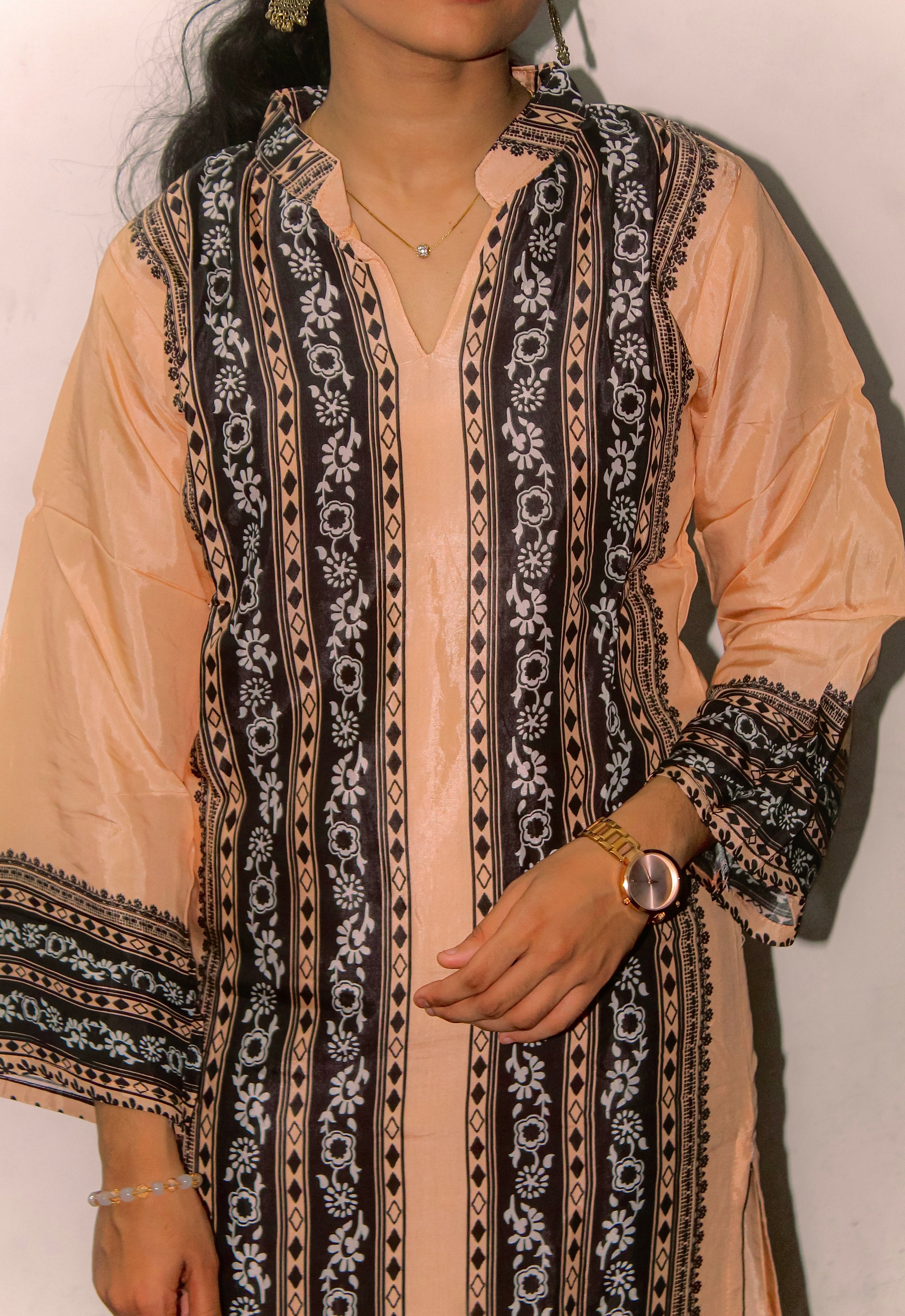 Monochrome Tribal Stripe Two-Piece Suit