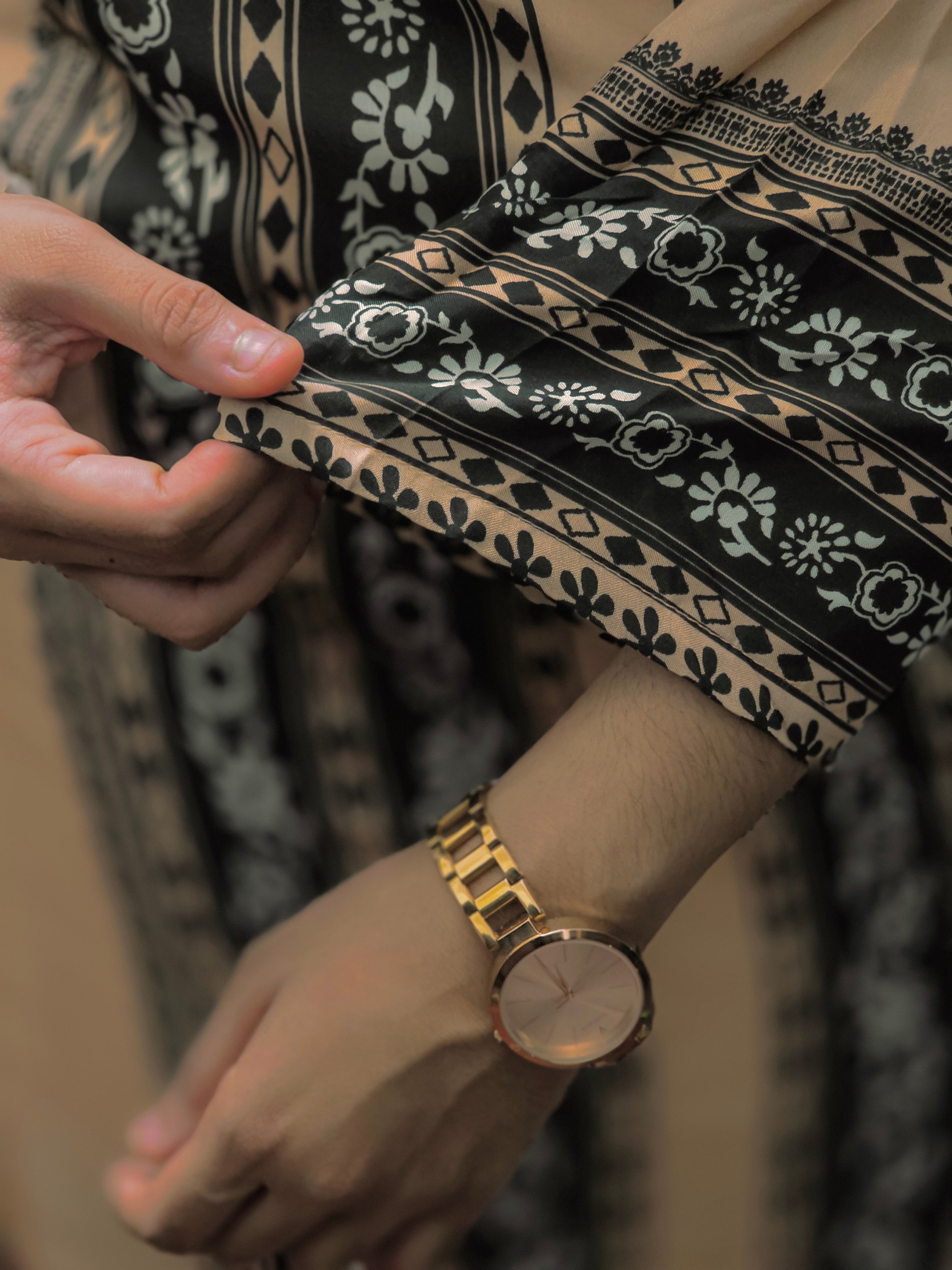 Monochrome Tribal Stripe Two-Piece Suit