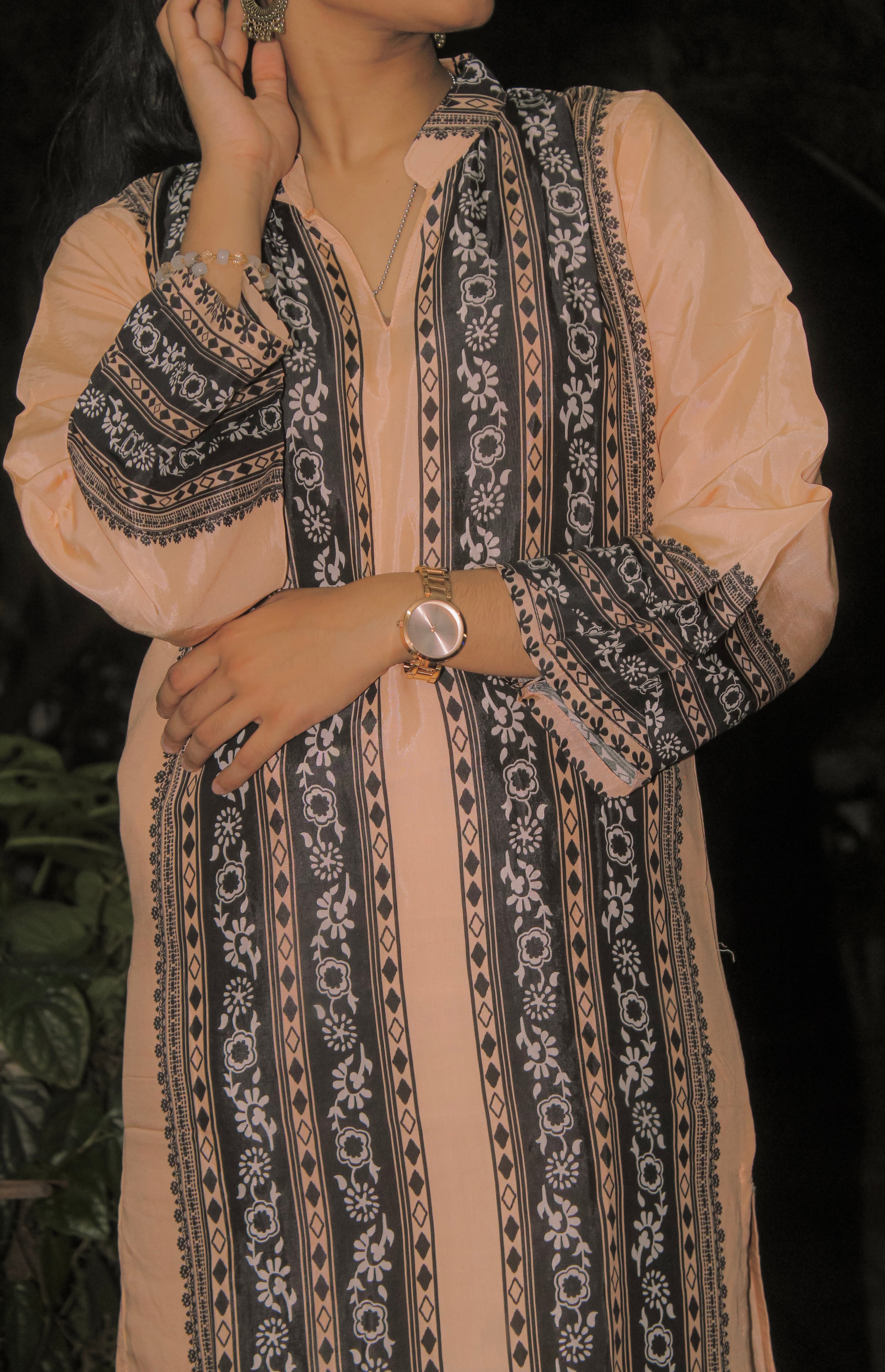 Monochrome Tribal Stripe Two-Piece Suit