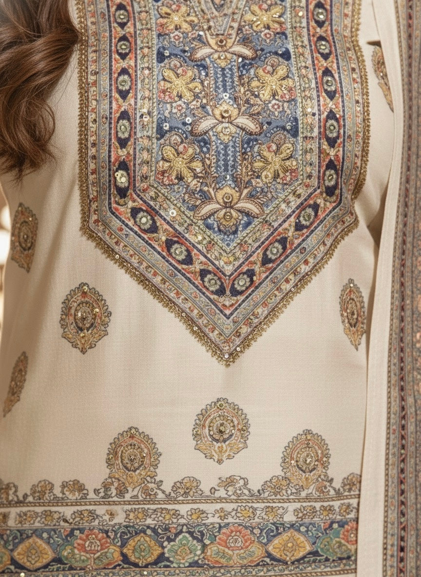 Elnore Pastel Heritage Embroidered Women’s Suit