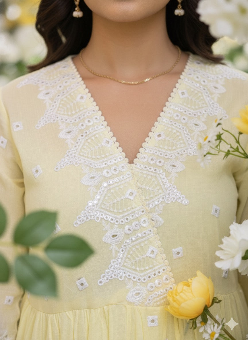 Elnore Women’s Yellow Churidar