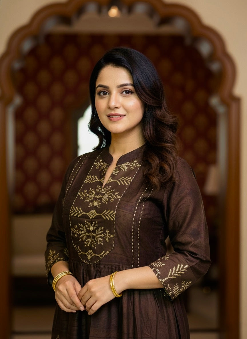 Elnore Women’s Brown Floral Cord Set