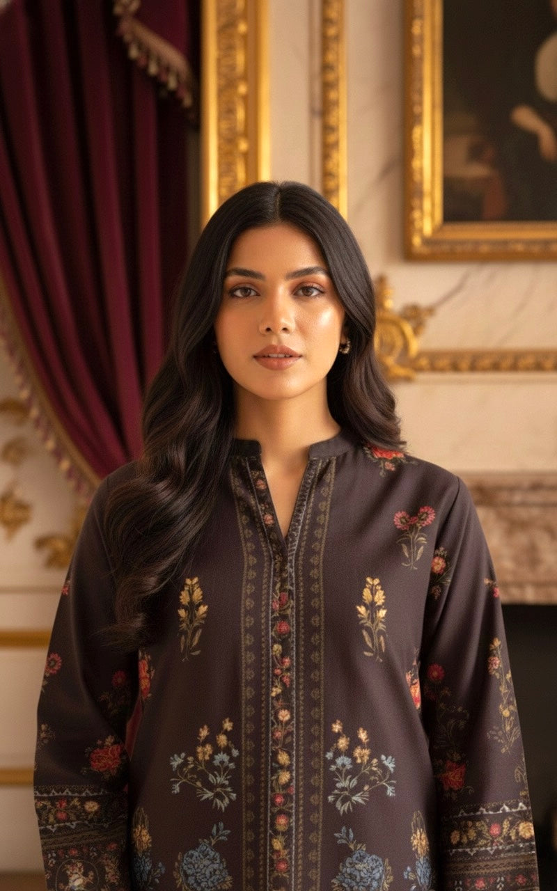 Elnore Women’s Brown Floral Printed Cord Set