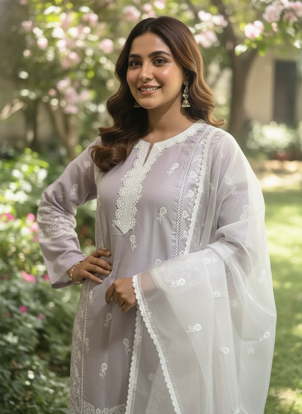 Elnore Women’s Lavender Embroidered Suit