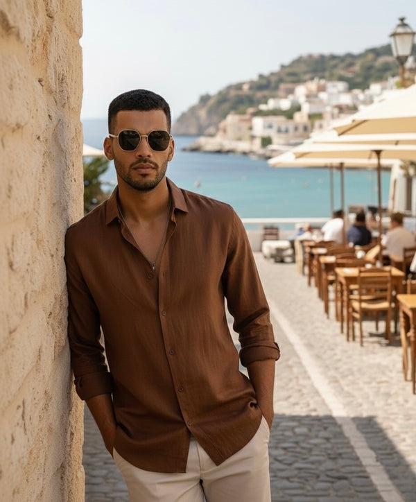 Classic Brown Linen by Elnore