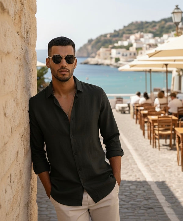 Classic Black Linen by Elnore