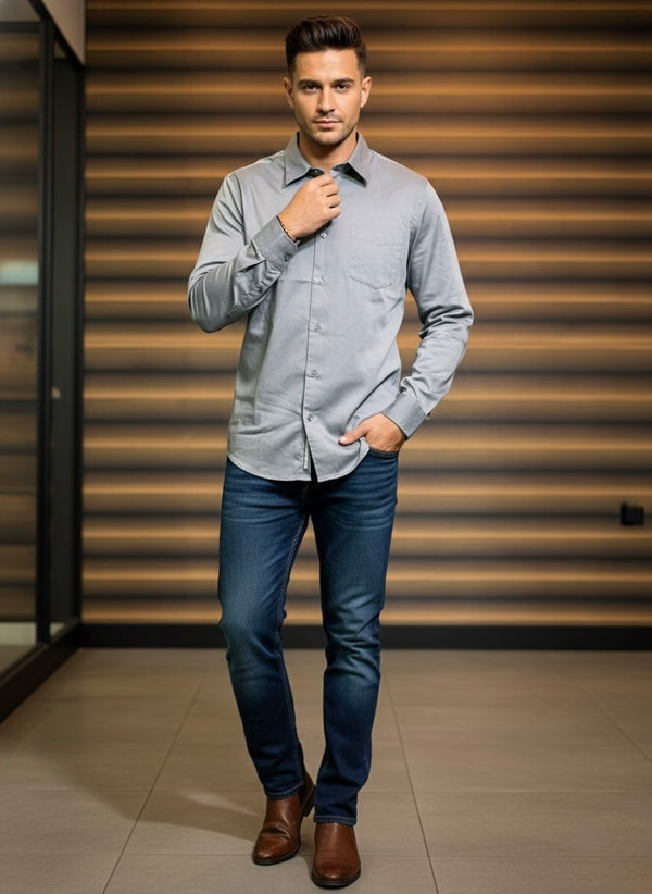 Elnore Clothing Men's Classic Slim Fit Formal Shirt